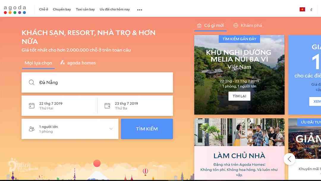 Agoda - Website đặt phòng khách sạn nhanh chóng, an toàn